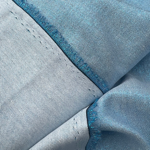 柔软的棉麻织物，金属纱混纺色织图案，用于服装和连衣裙印花亚麻织物 - Product Image 3