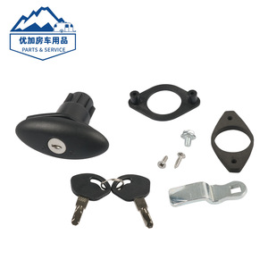 Black 38mm RV Door Lock With Keys And Mounting Hardware For Retrofit Upgrade - Product Image 1