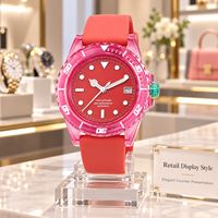 Montre mécanique automatique transparente en cristal personnalisée en usine, étanche 5ATM, bracelet en silicone lumineux, montre de sport pour homme