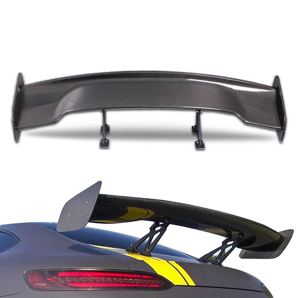 Универсальные автозапчасти, комплект спойлеров заднего багажника из углеродного волокна GT с алюминиевым кронштейном для седан автомобилей