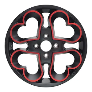 爱车轮红色表面13英寸14英寸定制，15英寸4-100spot铝合金汽车车轮在中国制造
