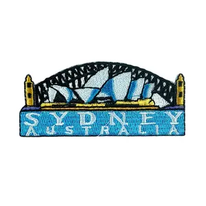 Sydney Opera House Geborduurde Stoffen Badge Met Zelfklevende Kledingaccessoires Kleding Decoratieve Patches