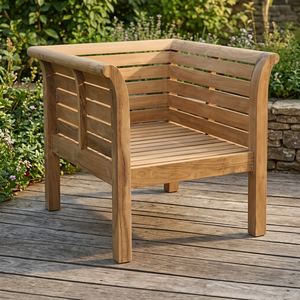 Chaise de salle à manger d'extérieur en bois moderne - Utilisation pour jardin, cour, parc et cuisine - Product Image 3