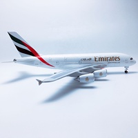 Vente chaude 46cm 1/160 lumière LED à commande vocale avec roues A380 Emirates ornement décoratif