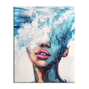 Peinture à huile en acrylique personnalisée de haute qualité, 1 pièce, <span class=keywords><strong>Art</strong></span> Photo, Portrait moderne, fait à la main, couteau, peinture à l'huile, <span class=keywords><strong>Pop</strong></span> <span class=keywords><strong>Art</strong></span> - Product Image 1