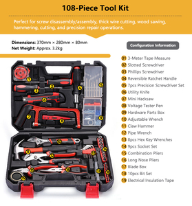 Kit d'outils d'urgence automobile 108 pièces avec clé et pince, ensemble d'outils d'assistance routière tout-en-un pour l'entretien des véhicules - Product Image 2