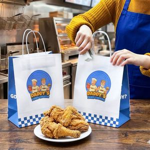 Customized Logo Eco-Friendly Biodegradable Recyclable Disposable Burger Fried Chicken Restaurant Fast Food Kraft Paper Bag - Product Image 4