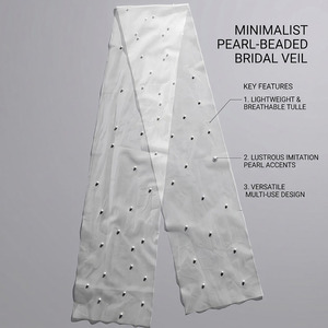 SLBRIDAL Handgefertigter Einlagiger Brautschleier mit Quasten und Perlenrand Hochzeitsschleier Hochzeitsaccessoires für Bräute und Frauen - Product Image 2