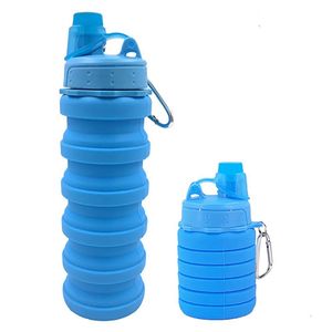 Bouteille d'eau télescopique en silicone 500 ml, portable, pliable, anti-fuite, sans BPA, créative, pour le voyage, le camping, les sports, gobelet à boire - Product Image 3