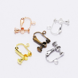Clip d'oreille en cuivre métallique 15x13mm pour la fabrication de bijoux DIY, accessoire pour boucles d'oreilles, disponible en Argent, Or, Bronze antique, Rhodium, Or KC - Product Image 3