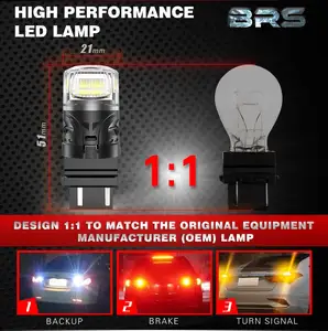 مصابيح LED عالية الأداء BRS BA15D BA15YD P21 مصابيح عالية السطوع 1400LM