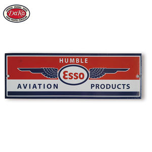 Plaque en porcelaine émaillée pour pompe à essence <span class=keywords><strong>Esso</strong></span> - Product Image 1