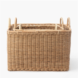 Cesta de Almacenamiento Rectangular de Mimbre Tejido 40x40x40cm, Organizador de Ropa, Almacenamiento para Sala de Estar/Escritorio - Product Image 1