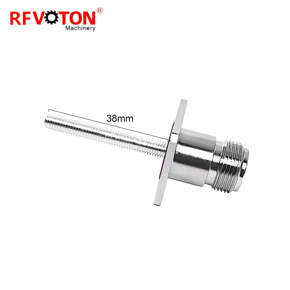 Connecteur coaxial rf, bride femelle N filetage jack M5 38mm 1.5 pouces, 4 trous, connecteur rf