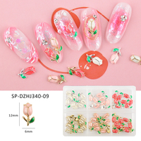 Hiasan Kuku 3D Bentuk Tulip dari Logam, Dekorasi Seni Kuku Bunga Mini, Aksesoris Kuku Floral untuk Manikur DIY