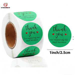 Etiquetas Adhesivas Redondas de Lujo Negras y Doradas Personalizadas EBB, Resistentes al Agua, Rollo de Etiquetas Brillantes para Cajas de Regalo y Frascos de Velas de Alta Gama - Product Image 1