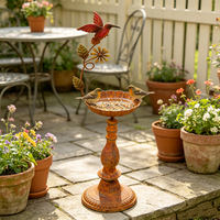Fournitures de jardin : Mangeoire à oiseaux en fer de style ferme, design colibris, pour patio extérieur et décoration de jardin