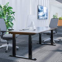 Bureau debout à hauteur réglable à quatre pieds avec deux moteurs, plateau de raccordement, poste de travail informatique pour bureau à domicile, bureau électrique assis-debout