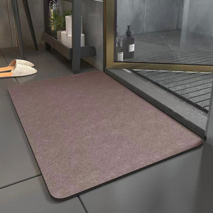 Tapis de bain en silicone 45x65cm, rectangulaire, antidérapant, tapis de douche minimaliste, couleur unie, imperméable, tapis de sol pour salle de bain - Product Image 1
