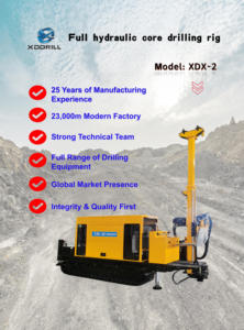 Nouvelle foreuse à carottage diamanté Xingda 3000m sur chenilles, entièrement hydraulique, à moteur diesel, avec moteur et pompe pour le forage de roche - Product Image 3
