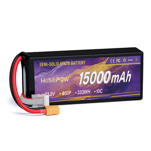 แบตเตอรี่ Hosopow 15000mah แบบโซลิดสเตทสำหรับโดรน FPV 22.2v แบตเตอรี่ลิเธียมโพลิเมอร์แบบ High Rate 6s 10c แบตเตอรี่โดรนแรงดันสูง - Product Image 2