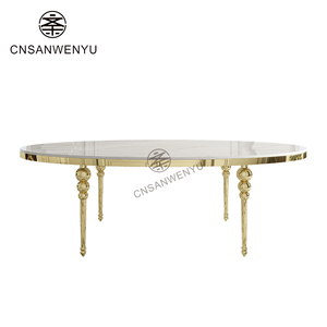Đám cưới trắng thép không gỉ ăn uống Rose Gold bảng đám cưới thuê bàn ăn - Product Image 5