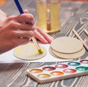 Ornements d'artisanat en bois découpés au laser de disques ronds en bois non finis personnalisés - Product Image 5