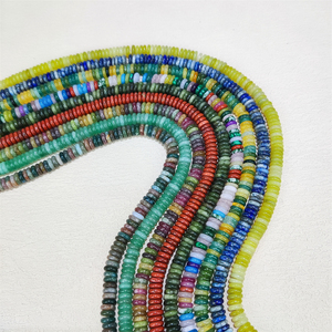 Forniture per la creazione di gioielli 2x6mm setto perline di <span class=keywords><strong>pietra</strong></span> naturale a forma di abaco pietre semipreziose rosso diaspro Rondelle perle sciolte - Product Image 1