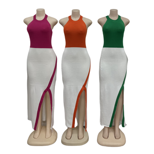 Nuovo vestito da donna elegante estivo vestito Sexy in maglia Modulare multicolore abito Casual stretto <span class=keywords><strong>Mini</strong></span> abito - Product Image 3