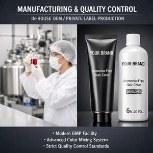 Tinte para el Cabello sin Amoníaco de Marca Privada, Fabricante de Tinte para el Cabello OEM, Crema de Coloración Profesional para Salón de Belleza, Fórmula de Brillo Permanente - Product Image 4