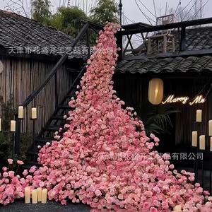 Pink Lychee Rose Waterfall Artificial Flower FLZ 01 Silk High Simulation Wedding Home Decoration - Product Image 1