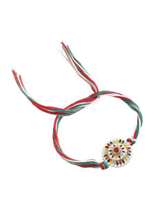 Conjunto de Tres Pulseras Rakhi Hechas a Mano con Perlas y Kundan para Hermano, Pulseras de Hilo para Raksha Bandhan con Cuentas de Perlas, Regalo Étnico para Festividades - Product Image 3