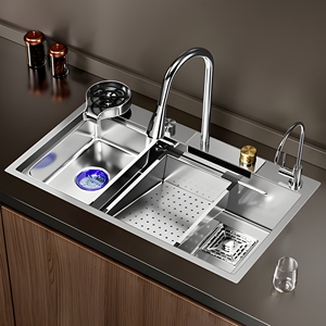 Rubinetto Doccia a Cascata Nero Grigio Bianco Argento per Lavello <span class=keywords><strong>Cucina</strong></span>, Prezzo all'Ingrosso, Acciaio Inossidabile 304, Dimensioni e Colori Personalizzabili, OEM ODM - Product Image 4