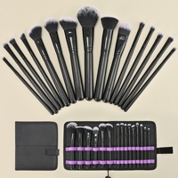 Ensemble de pinceaux de maquillage de luxe pour les yeux, le fond de teint, les lèvres, logo personnalisé, pinceaux de maquillage 15 pièces avec sac