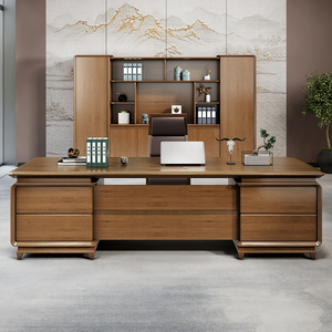 Ensemble de bureau et chaise de direction de luxe moderne, table de bureau modulaire de luxe commerciale, bureau de patron convertible en forme de L - Product Image 4
