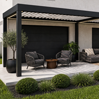 Pergola bioclimatique en aluminium de luxe Sweet Home avec toit motorisé rotatif et éclairage LED, imperméable, pour villa, cour arrière, patio
