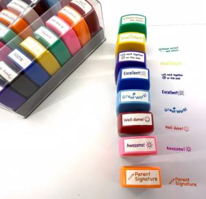 Juego de 8 Sellos Autoentintables de Plástico Coloridos para Oficina, Contabilidad y Finanzas, Sellos Personalizados - Product Image 6