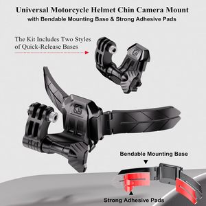 Soporte Universal de Liberación Rápida para Grabación POV Vlog, Base para Casco de Motocicleta, Soporte para Cámara de Acción para Gopro <span class=keywords><strong>Insta</strong></span> <span class=keywords><strong>360</strong></span> - Product Image 2
