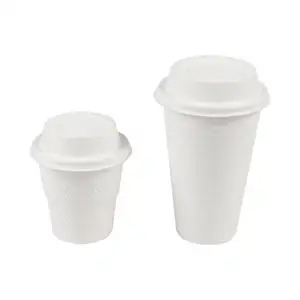 Bagasse 12 16 20 Oz Custom Paper Cups Disposable Plastic Lid Cup Cover Supplier Bagasse 12 16 20 Oz Custom Paper Cups Disposable Plastic Lid Cup Cover Supplier