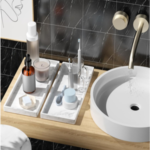 Tùy chỉnh Silicone Vanity khay đá cẩm thạch trắng Countertop lưu trữ dresser đồ trang sức vòng món ăn chủ Silicone phục vụ Khay lưu trữ khay - Product Image 3