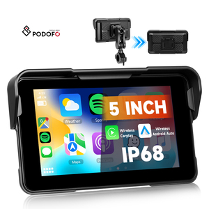 Podofo 5 Inch Xách Tay Xe Máy IPS Màn Hình Với Không Dây Carplay/Android Tự Động Bt IP68 Không Thấm Nước Dễ Dàng Nhanh Chóng Phát Hành ODM/OEM - Product Image 1