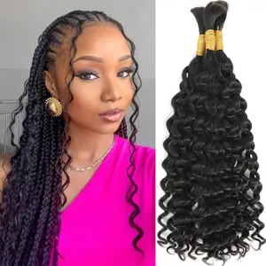 Wet and Wavy Bulk Human Hair For Braiding No Weft Deep Wave Bulk Human Hair Braiding Bundle Hair Extension