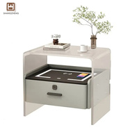 Table de chevet personnalisée Mobilier intelligent Table de chevet en acrylique de luxe Chargement sans fil Armoire de rangement design moderne
