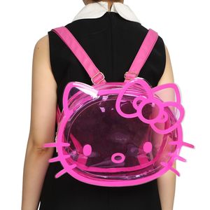 Nueva <span class=keywords><strong>Mochila</strong></span> <span class=keywords><strong>Mini</strong></span> con Marco Externo de PVC Transparente con Diseño de Hello Kitty para Niñas, Cierre de Cremallera, Impermeable, 12 Pulgadas - Product Image 3