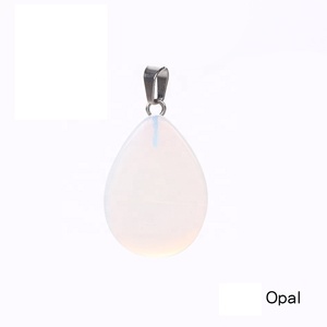Collier pendentif en pierre de guérison naturelle, pendentif en forme de goutte d'eau, multicolore, en cristal de Quartz naturel, boucle en <span class=keywords><strong>acier</strong></span> inoxydable - Product Image 5