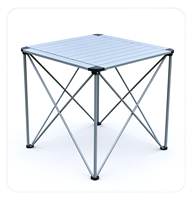 Table de camping carrée portable 52x52x46cm, table pliante légère en aluminium pour le camping, le barbecue, le pique-nique et le jardin