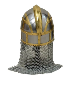Casque de Chevalier Médiéval Haut de Gamme Fait Main en Argent et Plaqué Or, Coiffe d'Armure de Guerrier Européen pour Événements Cosplay et Films - Product Image 2