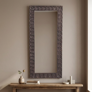 Traditional Wooden Carved <b>Rectangle</b> <b>Mirror</b> Frame <b>Wall</b> Mounted Home Use - Product Image 6