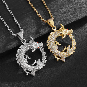 Collier Dragon en Acier Inoxydable Plaqué Or Fatingna – Nouvelle Tendance Chaîne Maillons pour Anniversaire – Vente Flash - Product Image 6