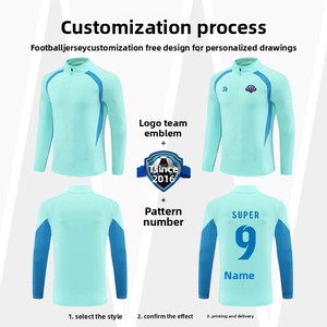 Ensemble de survêtement à manches longues pour équipe de club, fermeture éclair intégrale, uniforme d'entraînement de football en plein air - Product Image 3